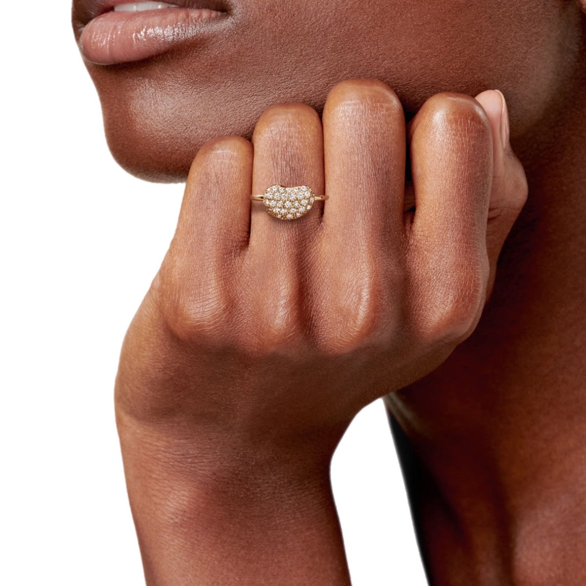 ANILLO BEAN CON ZIRCONIA GOLD