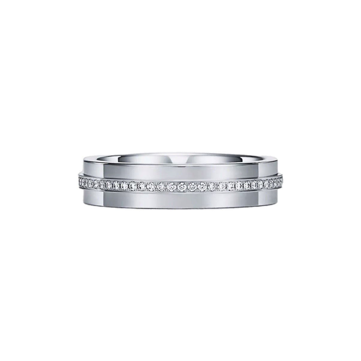 ANILLO DOBLE T CON ZIRCONIAS SILVER