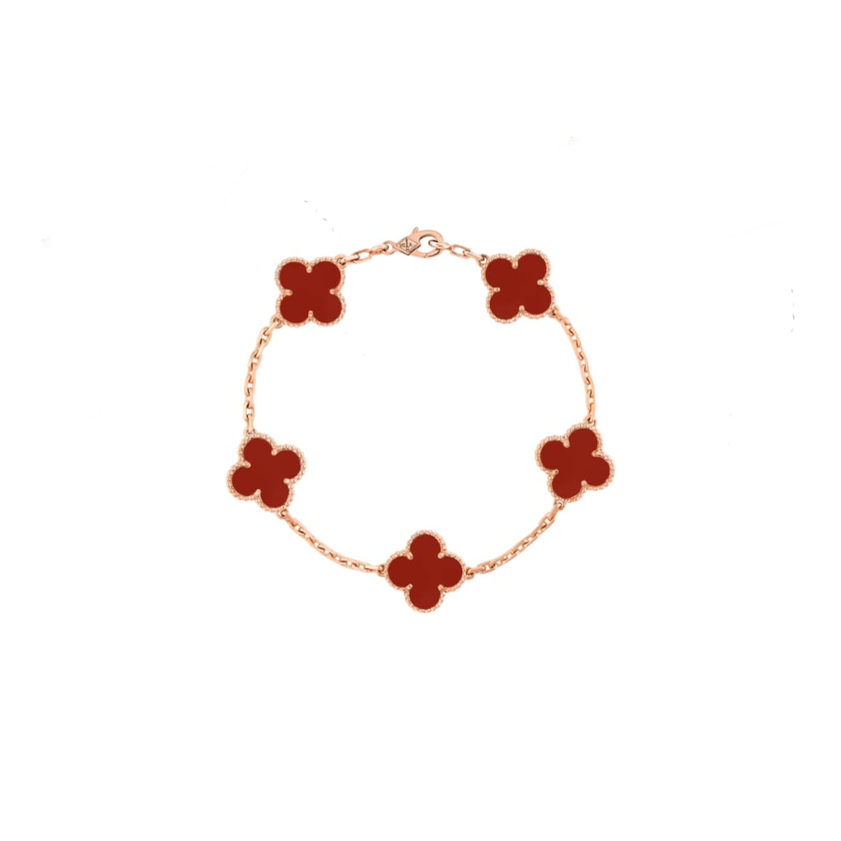 PULSERA TRÉBOL ROSEGOLD RED VF