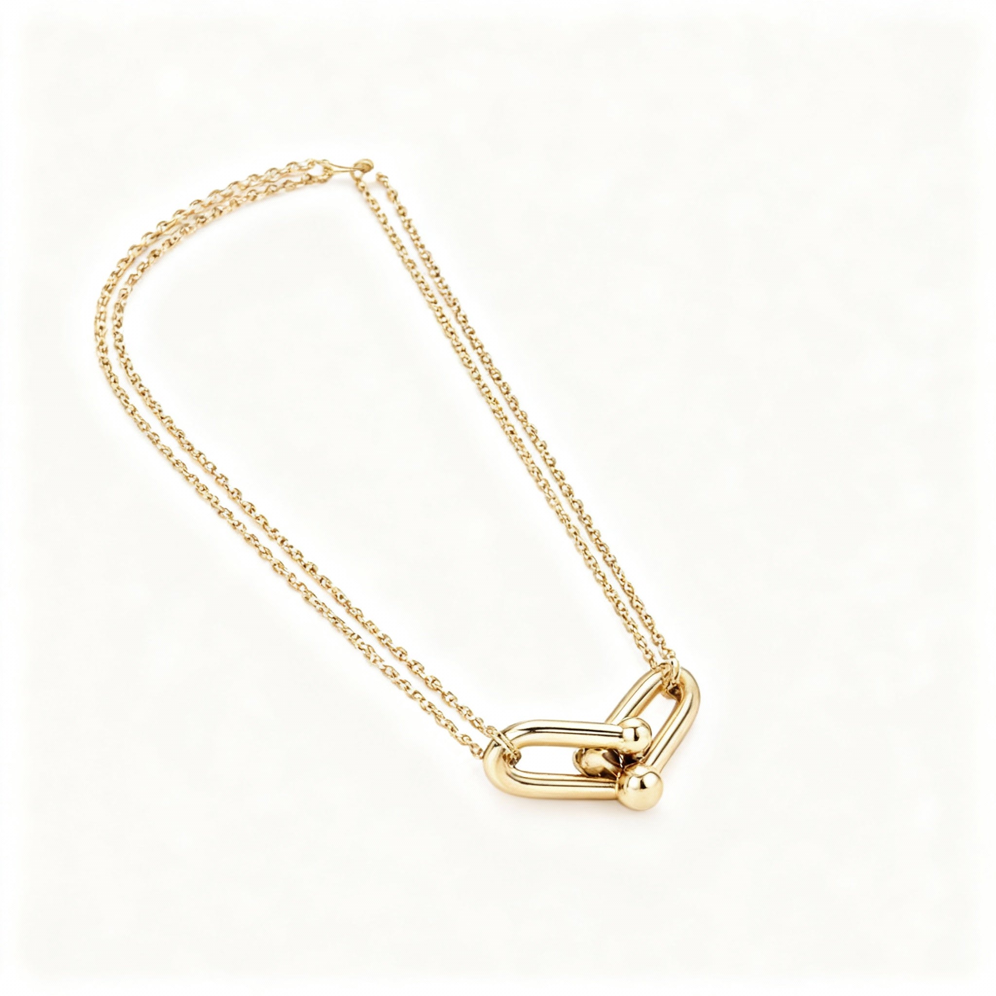 COLLAR ESLABON DOBLE CADENA GOLD