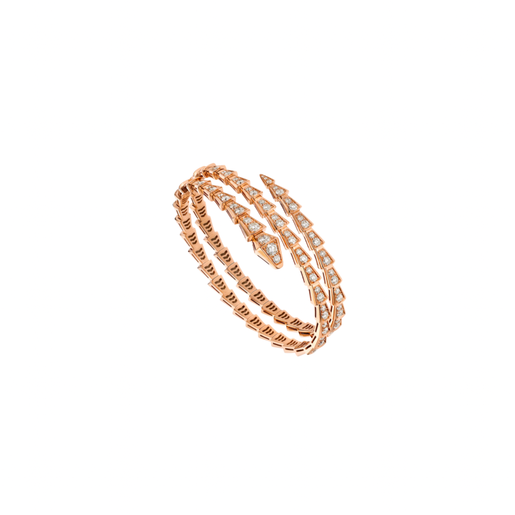 PULSERA DOS VUELTAS SERPENTI ROSEGOLD CON ZIRCONIA