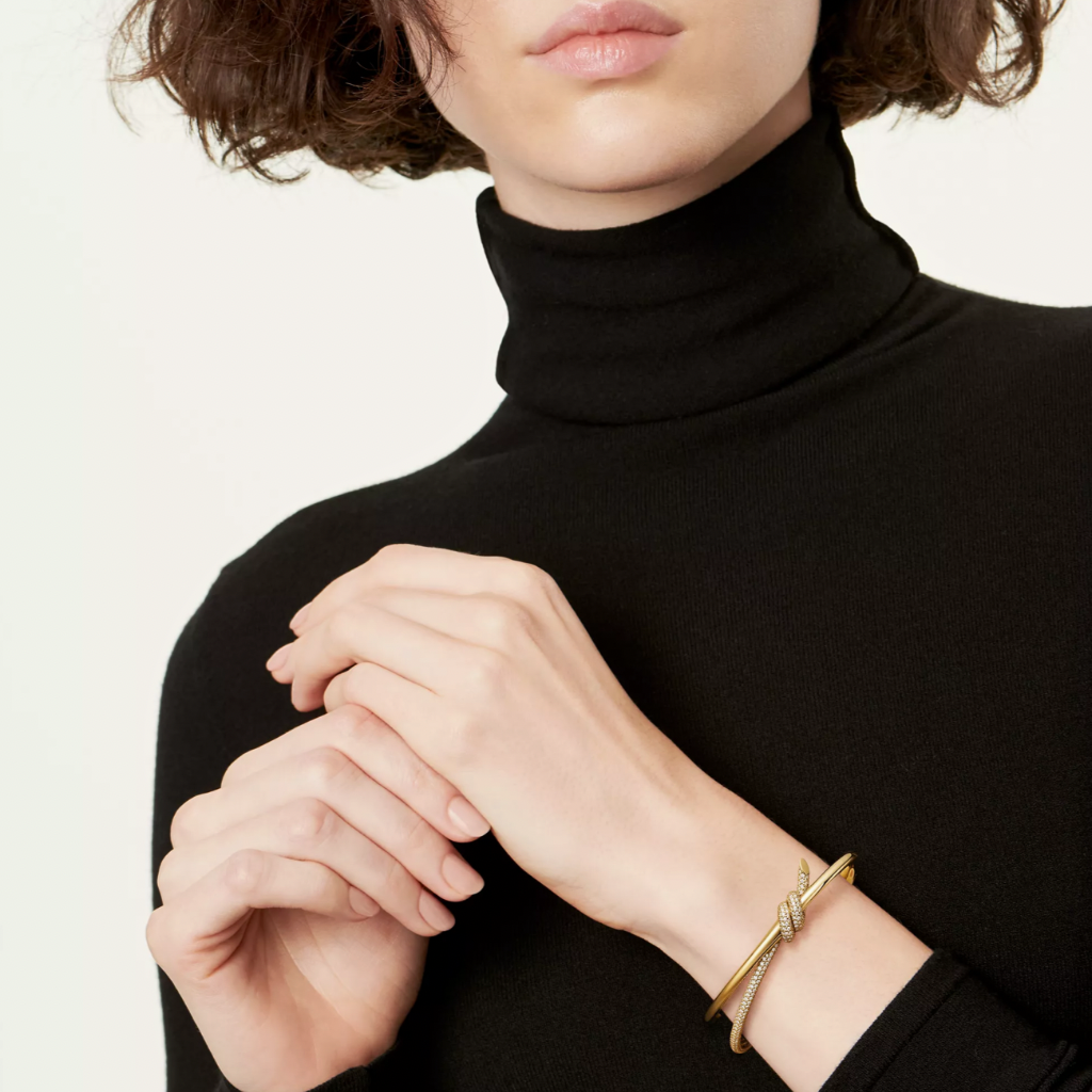PULSERA KNOT GOLD CON ZIRCONIA
