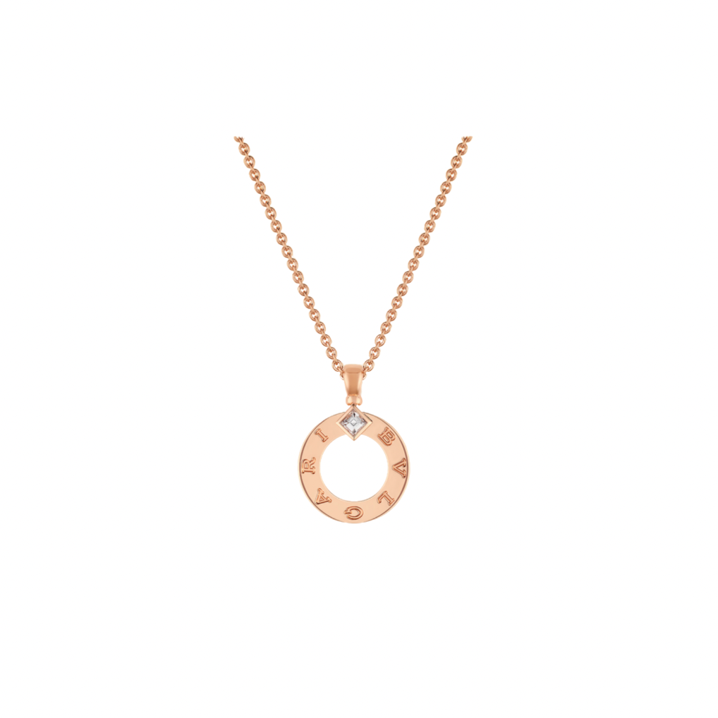 COLLAR BV ROSEGOLD GRABADO CON ZIRCONIA